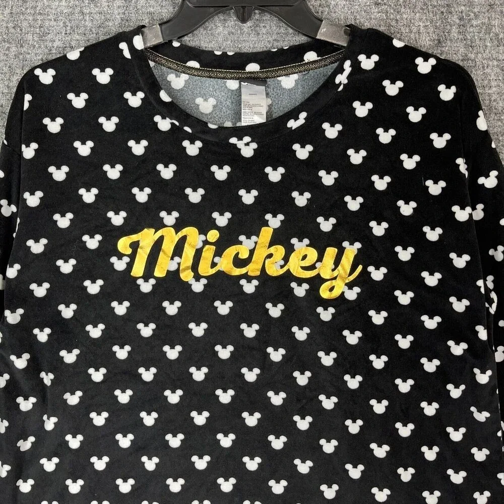 Disney Pajama Top Womens L Sleepwear Cozycore Lounge Mickey Mouse Comfy Snuggle - Picture 5 of 11